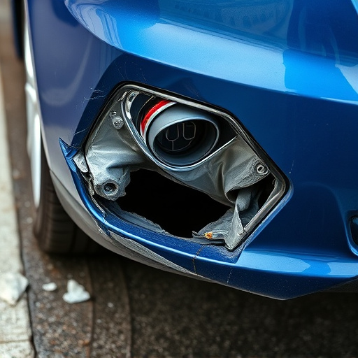 damaged car bumper