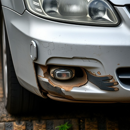 damaged car bumper