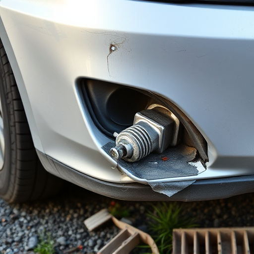 damaged car bumper