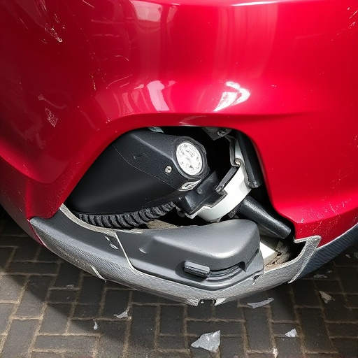 damaged car bumper