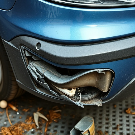 damaged car bumper
