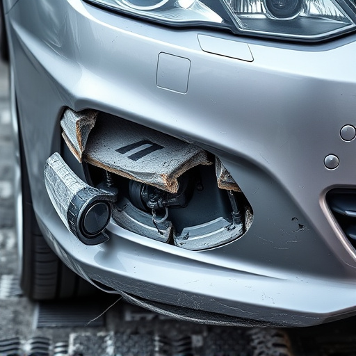 damaged car bumper
