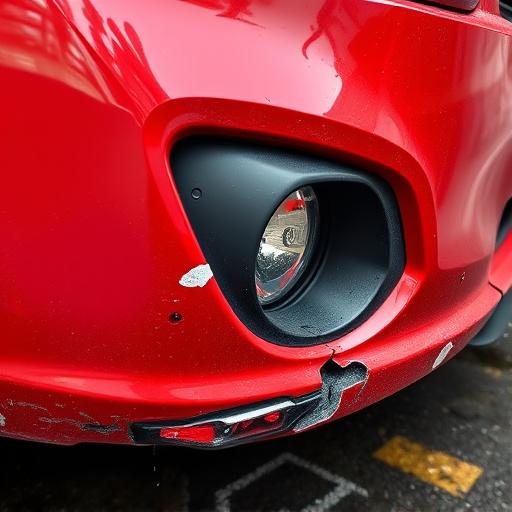 damaged car bumper