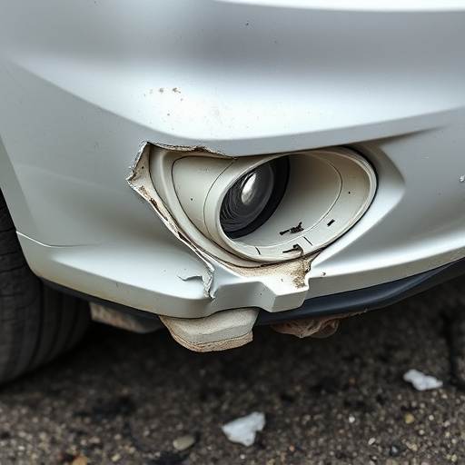 damaged car bumper
