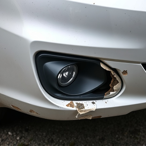 damaged car bumper