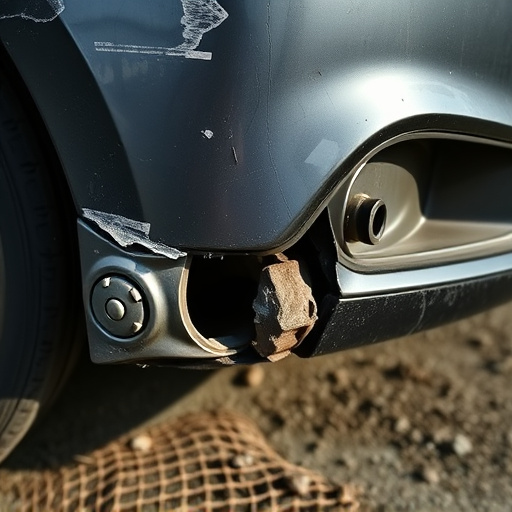 damaged car bumper