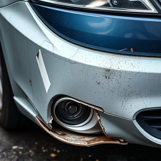 damaged car bumper