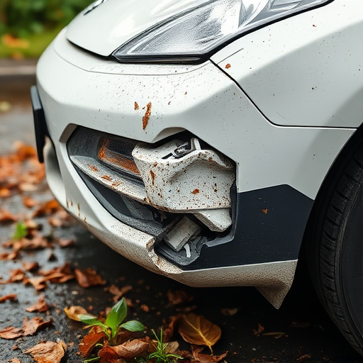 damaged car bumper