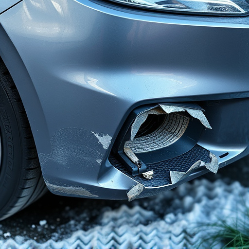 damaged car bumper