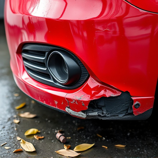 damaged car bumper