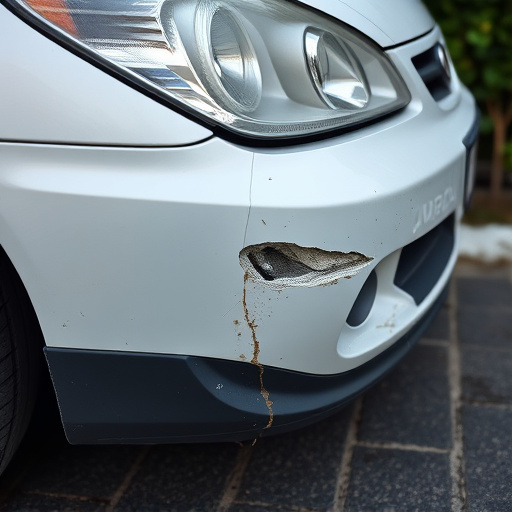 damaged car bumper