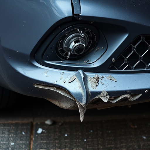damaged car bumper