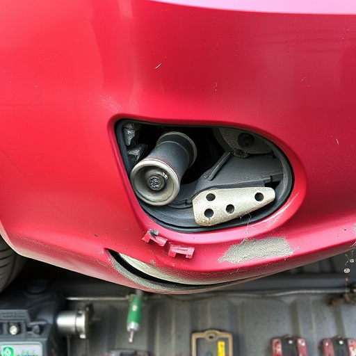damaged car bumper
