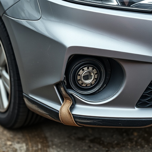 damaged car bumper