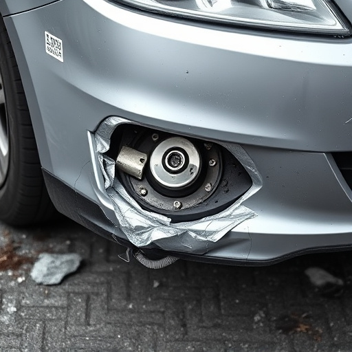 damaged car bumper