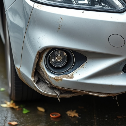 damaged car bumper