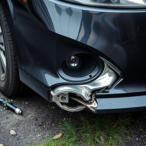 damaged car bumper