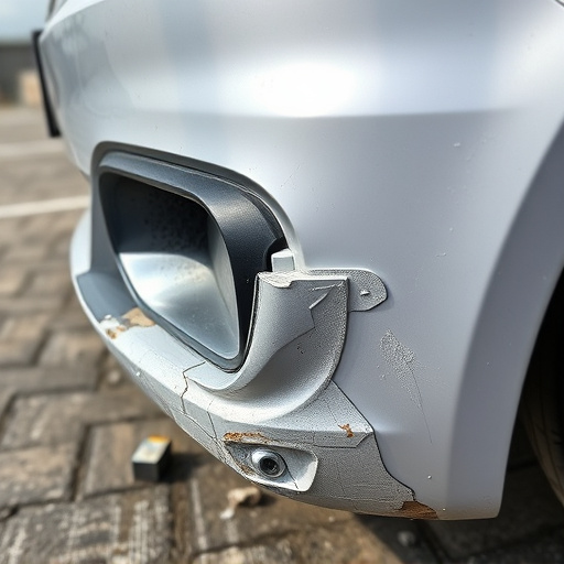damaged car bumper