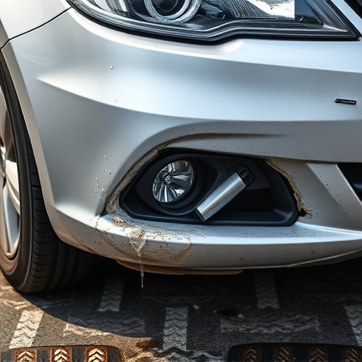 damaged car bumper