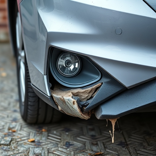 damaged car bumper