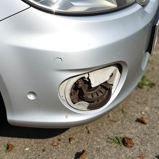 damaged car bumper