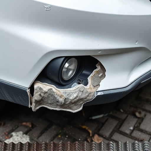 damaged car bumper