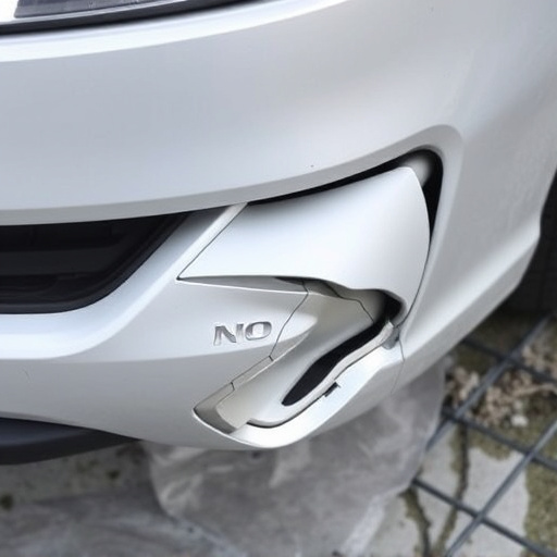 damaged car bumper
