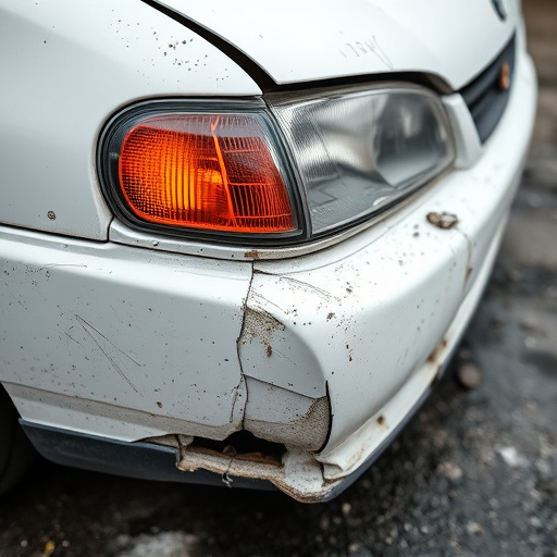 damaged car bumper