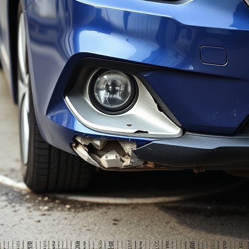 damaged car bumper