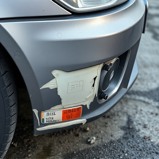 damaged car bumper