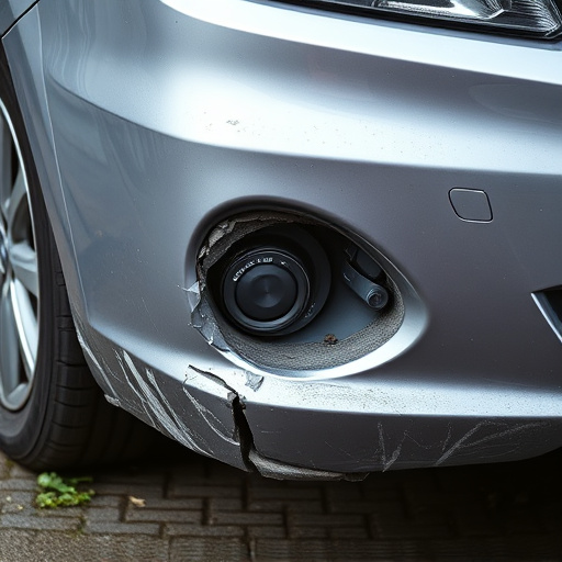 damaged car bumper