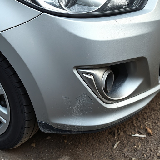 damaged car bumper
