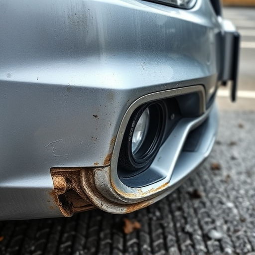 damaged car bumper