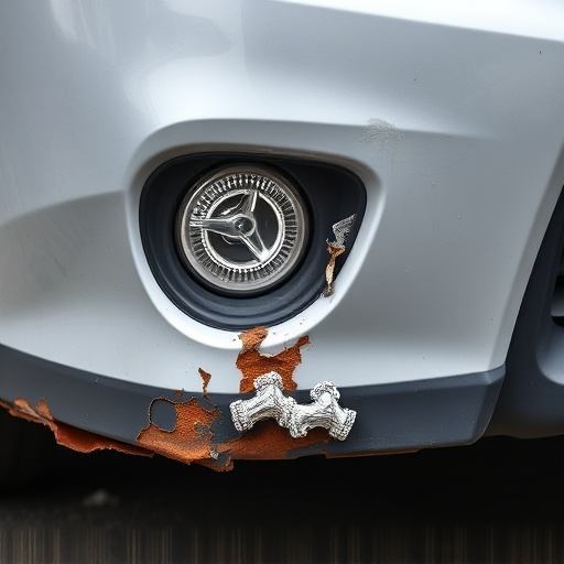 damaged car bumper