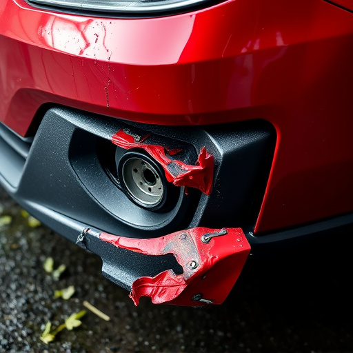 damaged car bumper