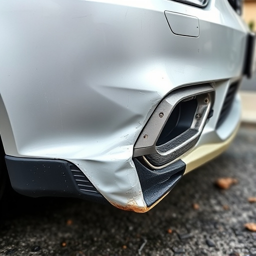 damaged car bumper