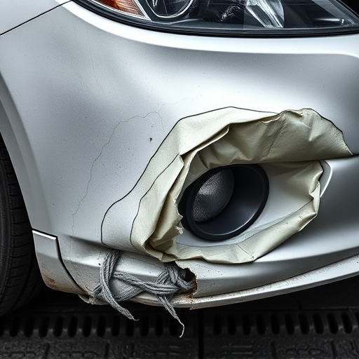 damaged car bumper