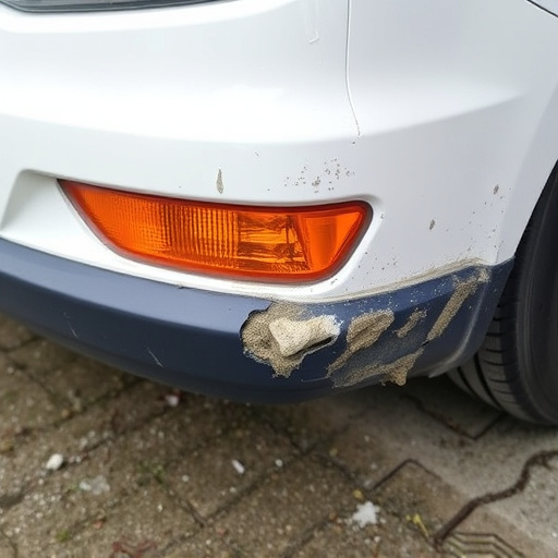 damaged car bumper