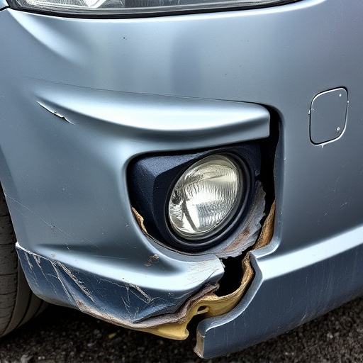 damaged car bumper