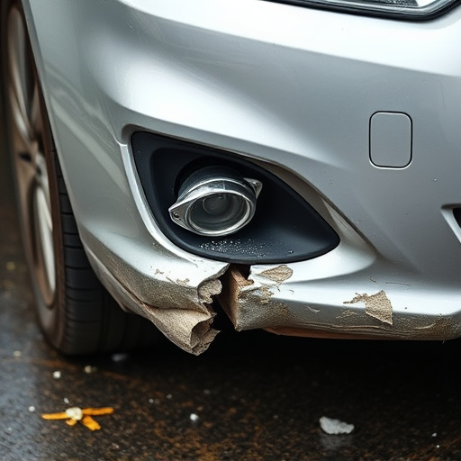 damaged car bumper