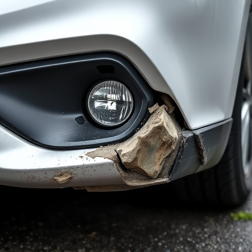 damaged car bumper