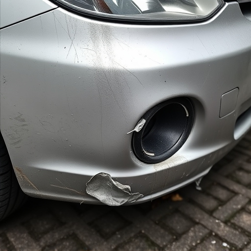 damaged car bumper