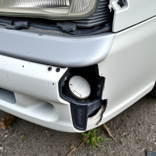 damaged car bumper