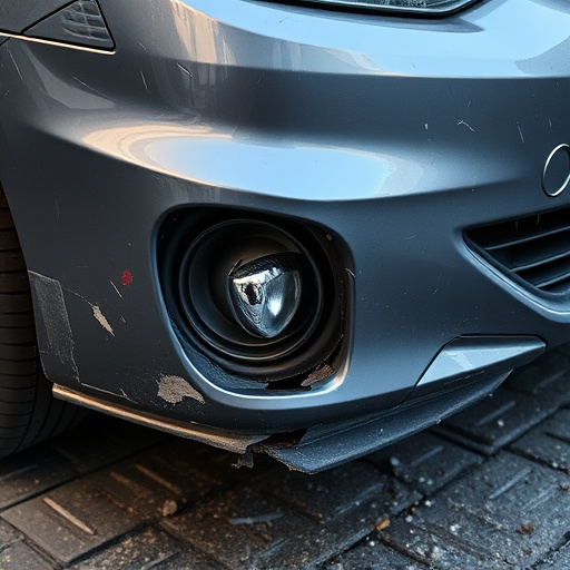damaged car bumper
