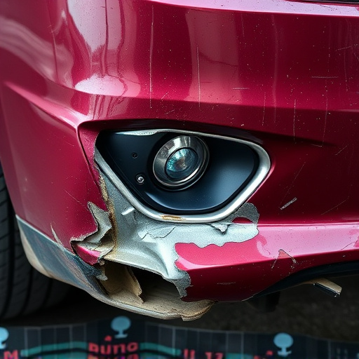 damaged car bumper