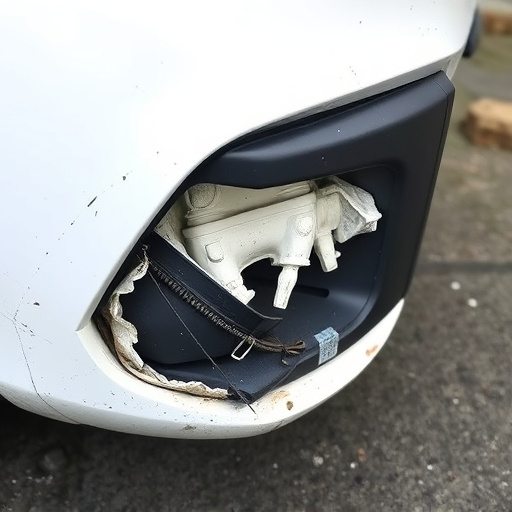damaged car bumper