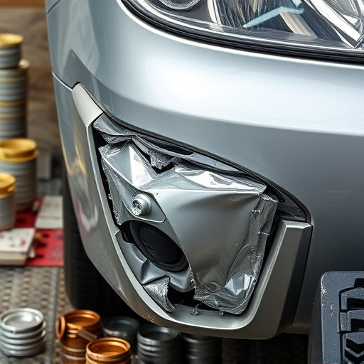 damaged car bumper