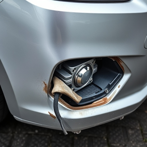 damaged car bumper