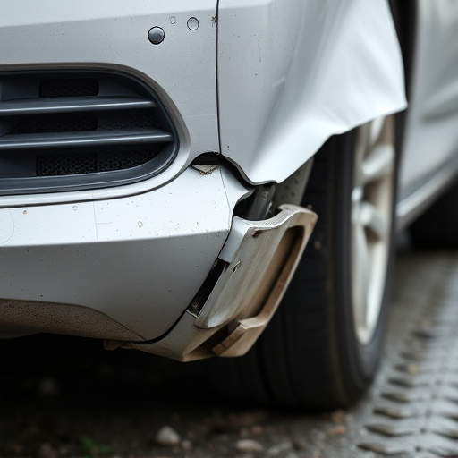 damaged car bumper