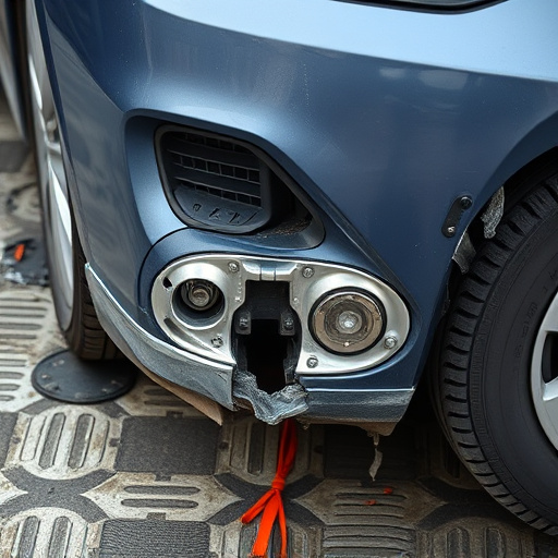 damaged car bumper